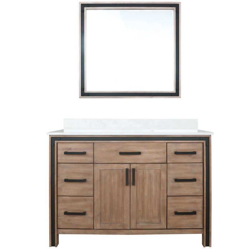 Lexora Ziva 48" W x 22" D Bath Vanity with Cultured Marble Top and 34 in Mirror