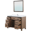 Lexora Ziva 48" W x 22" D Bath Vanity Cultured Marble Top with Faucet Set and 34" Mirror