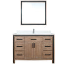 Lexora Ziva 48" W x 22" D Bath Vanity Cultured Marble Top with Faucet Set and 34" Mirror