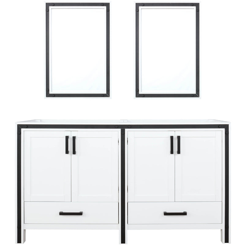 Lexora Ziva 60" W x 22" D Double Bath Vanity and 22" Mirrors