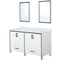 Lexora Ziva 60" W x 22" D Double Bath Vanity with Cultured Marble Top and 22" Mirrors