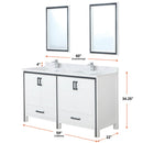 Lexora Ziva 60" W x 22" D Double Bath Vanity with Cultured Marble Top and 22" Mirrors