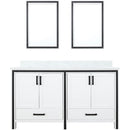 Lexora Ziva 60" W x 22" D Double Bath Vanity with Cultured Marble Top and 22" Mirrors