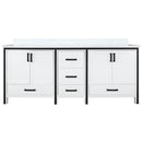 Lexora Ziva 72" W x 22" D Double Bath Vanity and Cultured Marble Top