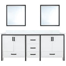 Lexora Ziva 72" W x 22" D Double Bath Vanity with Cultured Marble Top and 30" Mirrors