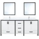 Lexora Ziva 72" W x 22" D Double Bath Vanity Cultured Marble Top with Faucet Set and 30" Mirrors