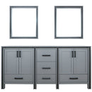 Lexora Ziva 72" W x 22" D Double Bath Vanity and 30" Mirrors