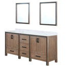 Lexora Ziva 72" W x 22" D Double Bath Vanity with Cultured Marble Top and 30" Mirrors