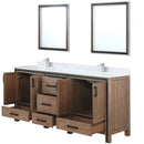 Lexora Ziva 72" W x 22" D Double Bath Vanity Cultured Marble Top with Faucet Set and 30" Mirrors