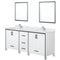 Lexora Ziva 80" W x 22" D Double Bath Vanity Cultured Marble Top with Faucet Set and 30" Mirrors