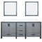 Lexora Ziva 80" W x 22" D Double Bath Vanity with Cultured Marble Top and 30" Mirrors