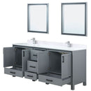 Lexora Ziva 80" W x 22" D Double Bath Vanity Cultured Marble Top with Faucet Set and 30" Mirrors