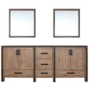 Lexora Ziva 80" W x 22" D Double Bath Vanity and 30" Mirrors