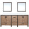 Lexora Ziva 80" W x 22" D Double Bath Vanity with Cultured Marble Top and 30" Mirrors