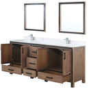 Lexora Ziva 80" W x 22" D Double Bath Vanity Cultured Marble Top with Faucet Set and 30" Mirrors