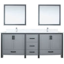 Lexora Ziva 84" W x 22" D Double Bath Vanity Cultured Marble Top with Faucet Set and 34" Mirrors