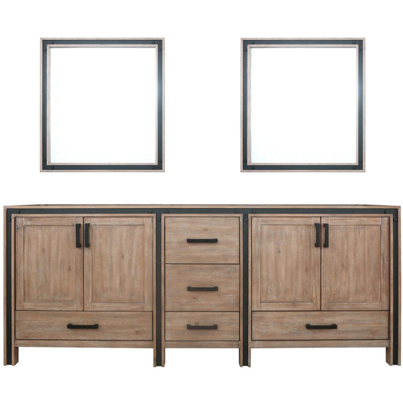 Lexora Ziva 84" W x 22" D Double Bath Vanity and 34" Mirrors