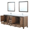 Lexora Ziva 84" W x 22" D Double Bath Vanity Cultured Marble Top with Faucet Set and 34" Mirrors