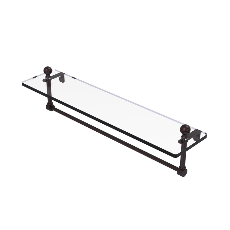 Allied Brass Mambo 22 Inch Glass Vanity Shelf with Integrated Towel Bar MA-1-22TB-ABZ