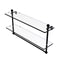 Allied Brass Mambo Collection 22 Inch Two Tiered Glass Shelf with Integrated Towel Bar MA-2-22TB-BKM