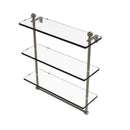 Allied Brass Mambo Collection 16 Inch Triple Tiered Glass Shelf with Integrated Towel Bar MA-5-16TB-ABR