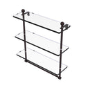 Allied Brass Mambo Collection 16 Inch Triple Tiered Glass Shelf with Integrated Towel Bar MA-5-16TB-ABZ