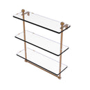 Allied Brass Mambo Collection 16 Inch Triple Tiered Glass Shelf with Integrated Towel Bar MA-5-16TB-BBR