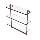 Allied Brass Mambo Collection 16 Inch Triple Tiered Glass Shelf with Integrated Towel Bar MA-5-16TB-CA