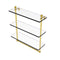 Allied Brass Mambo Collection 16 Inch Triple Tiered Glass Shelf with Integrated Towel Bar MA-5-16TB-PB