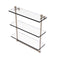 Allied Brass Mambo Collection 16 Inch Triple Tiered Glass Shelf with Integrated Towel Bar MA-5-16TB-PEW