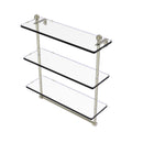 Allied Brass Mambo Collection 16 Inch Triple Tiered Glass Shelf with Integrated Towel Bar MA-5-16TB-PNI