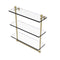 Allied Brass Mambo Collection 16 Inch Triple Tiered Glass Shelf with Integrated Towel Bar MA-5-16TB-SBR