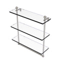 Allied Brass Mambo Collection 16 Inch Triple Tiered Glass Shelf with Integrated Towel Bar MA-5-16TB-SN