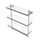 Allied Brass Mambo Collection 16 Inch Triple Tiered Glass Shelf with Integrated Towel Bar MA-5-16TB-SN