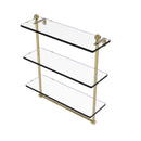 Allied Brass Mambo Collection 16 Inch Triple Tiered Glass Shelf with Integrated Towel Bar MA-5-16TB-UNL