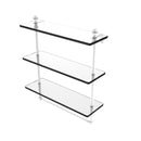 Allied Brass Mambo Collection 16 Inch Triple Tiered Glass Shelf with Integrated Towel Bar MA-5-16TB-WHM