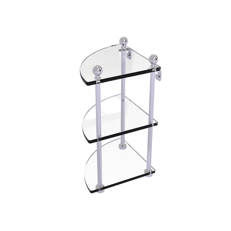 Allied Brass Mambo Collection 3 Tier Corner Glass Shelf MA-6-PC