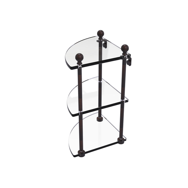 Allied Brass Mambo Collection 3 Tier Corner Glass Shelf MA-6-VB