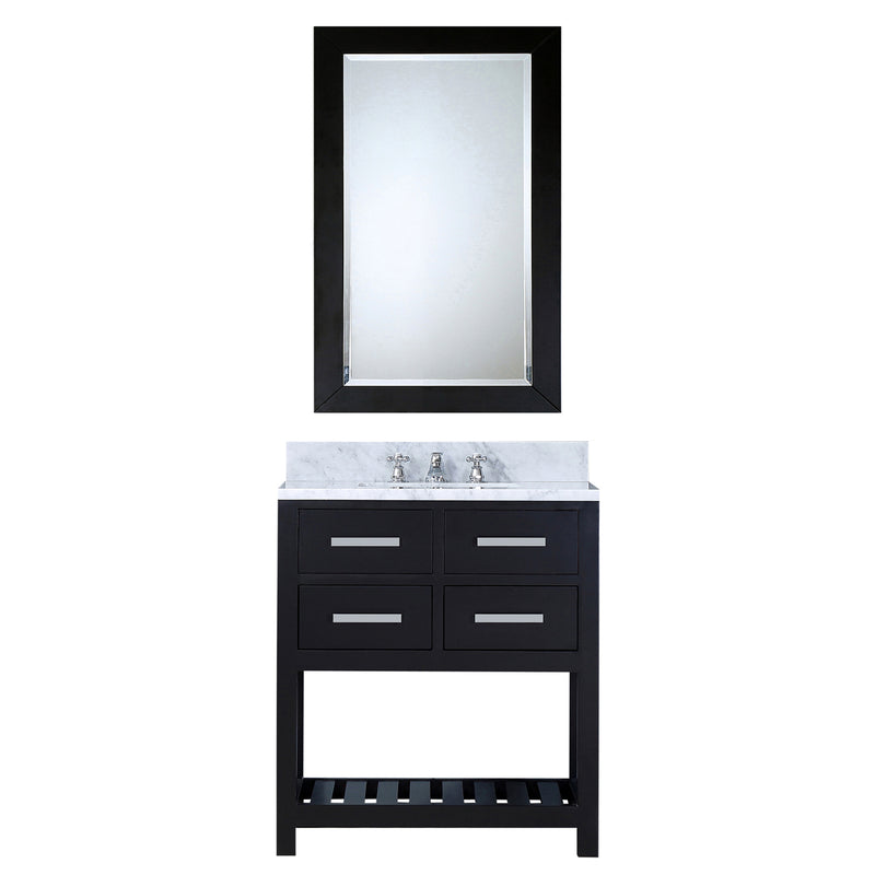 Water Creation 30" Espresso Single Sink Bathroom Vanity with Matching Framed Mirror From The Madalyn Collection MA30CW01ES-R24000000