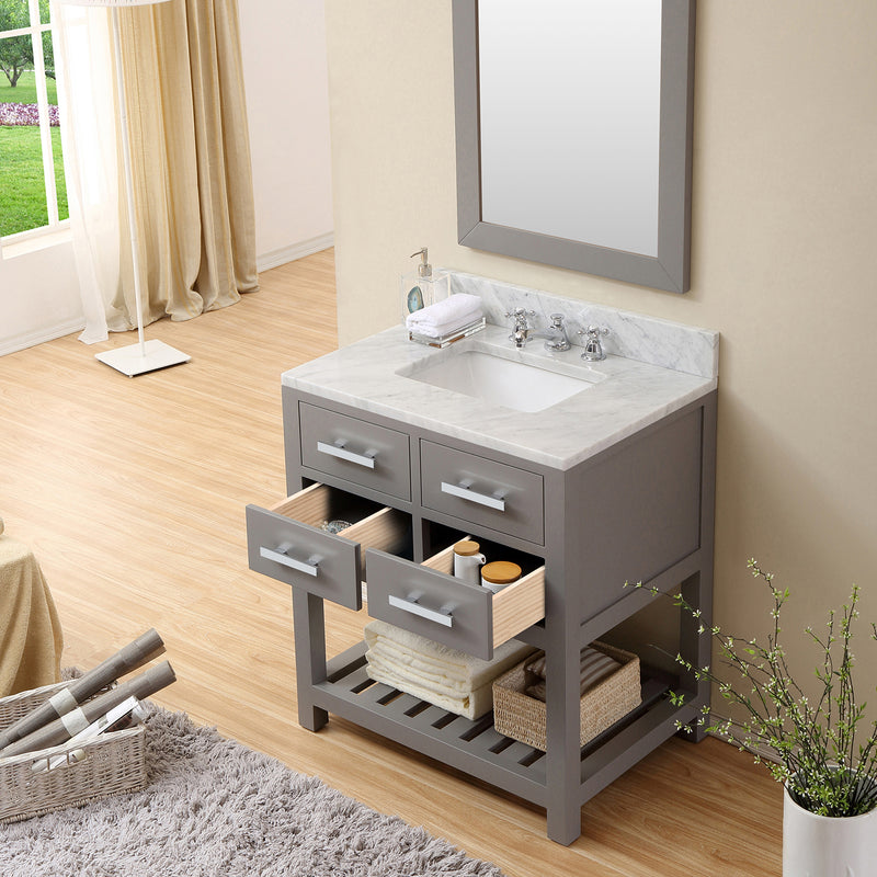 Water Creation 30" Cashmere Gray Single Sink Bathroom Vanity From The Madalyn Collection MA30CW01CG-000000000