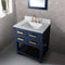 Water Creation 30" Monarch Blue Single Sink Bathroom Vanity with F2-0012 Satin Gold Faucet and Mirror From The Madalyn Collection MA30CW06MB-R21TL1206