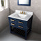 Water Creation 30" Monarch Blue Single Sink Bathroom Vanity with F2-0013 Satin Gold Faucet From The Madalyn Collection MA30CW06MB-000FX1306