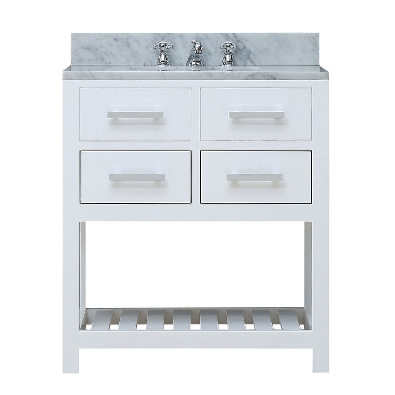 Water Creation 30" Pure White Single Sink Bathroom Vanity From The Madalyn Collection MA30CW01PW-000000000