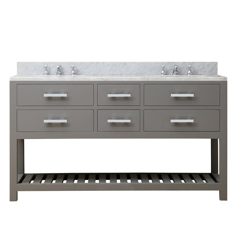 Water Creation 60" Cashmere Gray Double Sink Bathroom Vanity with Faucet From The Madalyn Collection MA60CW01CG-000BX0901