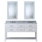 Water Creation 60" Pure White Double Sink Bathroom Vanity with 2 Matching Framed Mirrors From The Madalyn Collection MA60CW01PW-R21000000