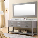 Water Creation 72" Cashmere Gray Double Sink Bathroom Vanity with 2 Matching Framed Mirrors and Faucets From The Madalyn Collection MA72CW01CG-R24BX0901