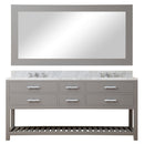 Water Creation 72" Cashmere Gray Double Sink Bathroom Vanity with Matching Large Framed Mirror From The Madalyn Collection MA72CW01CG-R72000000