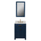 Water Creation Madison 24" Single Sink Carrara White Marble Vanity In Monarch Blue MS24CW06MB-000000000