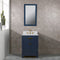 Water Creation Madison 24" Single Sink Carrara White Marble Vanity In Monarch Blue with Matching Mirror MS24CW06MB-R21000000