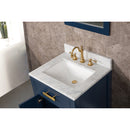 Water Creation Madison 24" Single Sink Carrara White Marble Vanity In Monarch Blue with Matching Mirror and F2-0012-06-TL Lavatory Faucet MS24CW06MB-R21TL1206